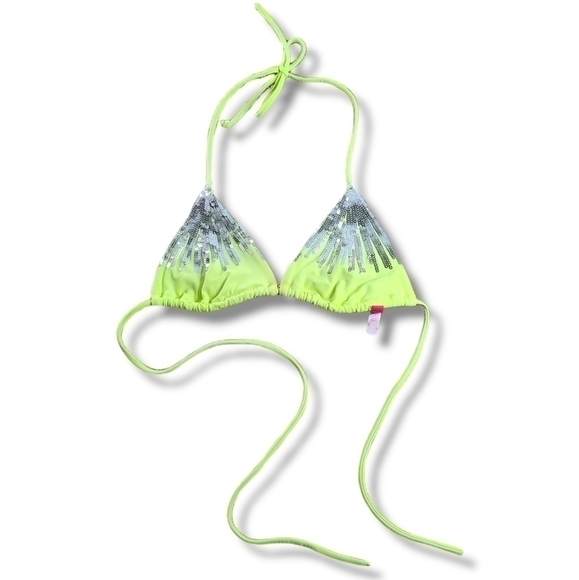 Victoria's Secret Other - VS Green Silver Bling Triangle Bikini Top